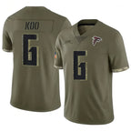 A.Falcons #6 Younghoe Koo Player Olive Salute To Service Limited Football Jerseys