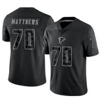 A.Falcons #70 Jake Matthews Player Black RFLCTV Limited Football Jerseys