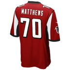 A.Falcons #70 Jake Matthews Player Red Game Football Jerseys