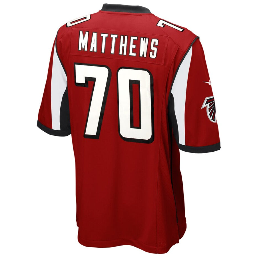 A.Falcons #70 Jake Matthews Player Red Game Football Jerseys