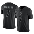A.Falcons #7 Bijan Robinson Player Black RFLCTV Limited Football Jerseys
