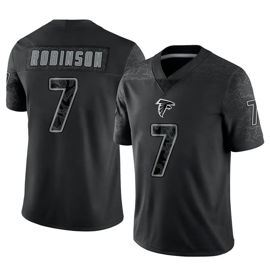 A.Falcons #7 Bijan Robinson Player Black RFLCTV Limited Football Jerseys