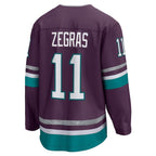 A.Ducks #11 Trevor Zegras Fanatics 30th Anniversary Premier Breakaway Jersey - Purple Stitched American Hockey Jerseys