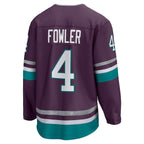 A.Ducks #4 Cam Fowler Fanatics 30th Anniversary Premier Breakaway Jersey - Purple Stitched American Hockey Jerseys