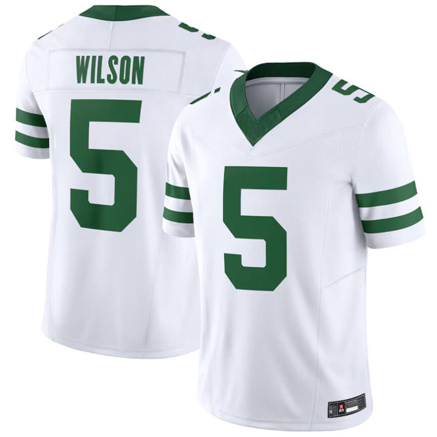 #5 Garrett Wilson Player NY.Jets White Vapor F.U.S.E. Limited Football Jerseys