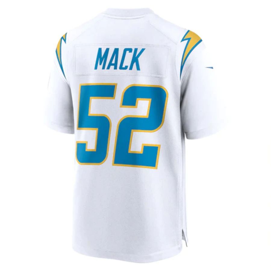 #52 Khalil Mack LA.Chargers White Game Stitched Football Jerseys