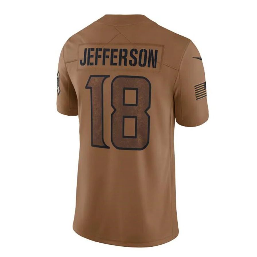 #18 Justin Jefferson Player MN.Vikings Brown Salute To Service Limited Football Jerseys