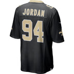 #94 Cameron Jordan Player NO.Saints Black Game Football Jerseys