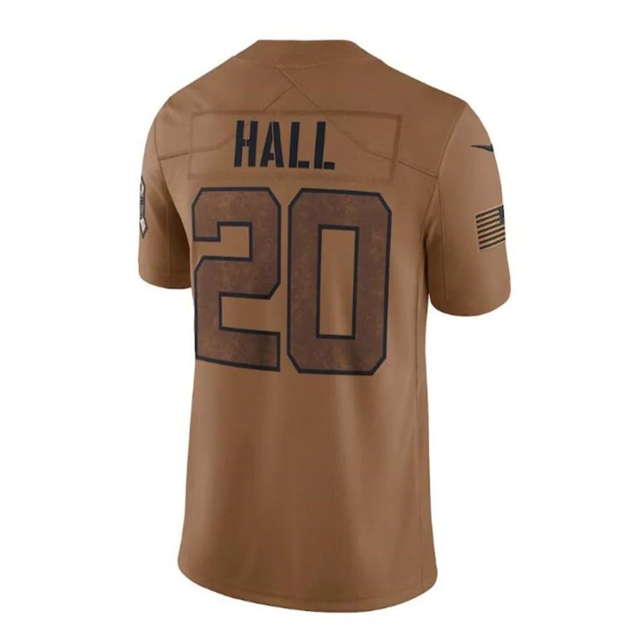 #20 Breece Hall Player NY.Jets Brown Salute To Service Limited Football Jerseys