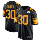 #30 Jaylen Warren Player P.Steelers Black Alternate Game Football Jerseys