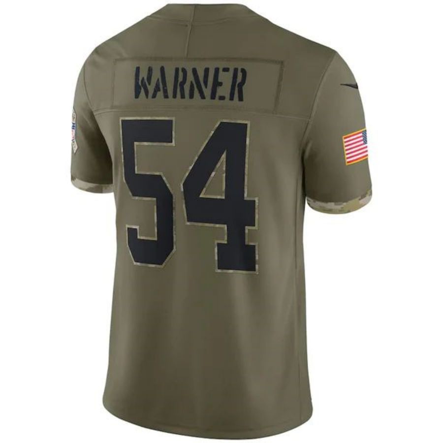 #54 Fred Warner Player SF.49ers Olive Salute To Service Limited Football Jerseys