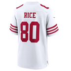 #80 Jerry Rice Player SF.49ers White Game Football Jerseys