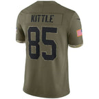 #85 George Kittle Player SF.49ers Olive Salute To Service Limited Football Jerseys