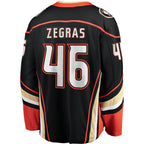 A.Ducks #46 Trevor Zegras Fanatics Branded Home Breakaway Jersey  Black Stitched American Hockey Jerseys