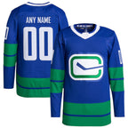 Custom V.Canucks Primegreen Authentic Pro Jersey Royal Stitched American Hockey Jerseys